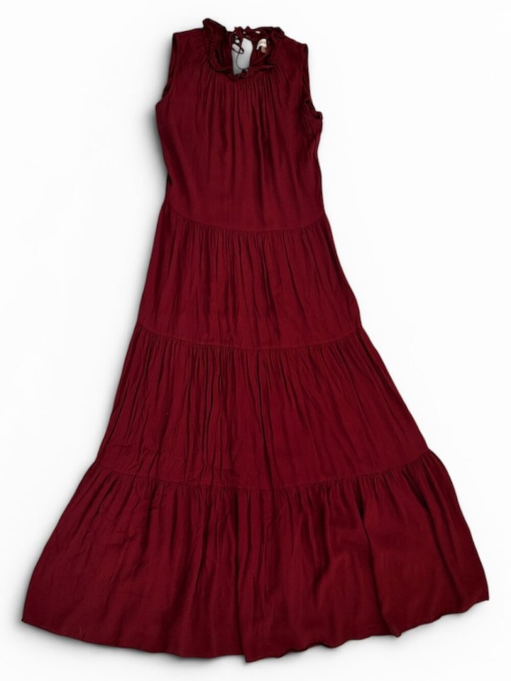 Calvin Klein Burgundy Tiered Maxi Dress Size 6